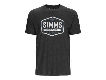 Simms Tričko Fly Patch T-Shirt Charcoal Heather (Velikost XL)