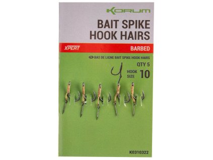 Korum Návazec Bait Spike Hook Hairs Barbed 5ks (Velikost háčku #14)