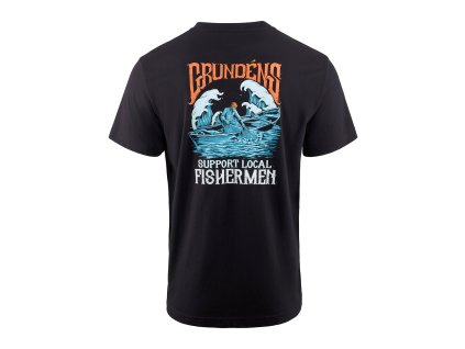 Grundés Tričko Support Fishermen SS T-Shirt Black (Velikost XXL)