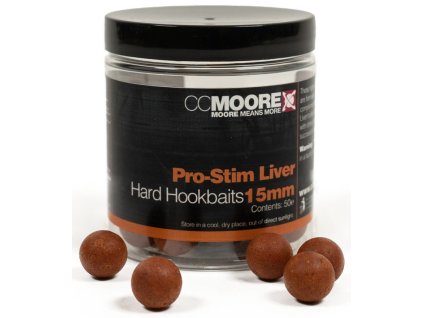 CC Moore Tvrzené Boilie Pro-Stim Liver Hard Hookbaits (Hmotnost 120g, Počet ks. v balení 70ks, Průměr 12mm)