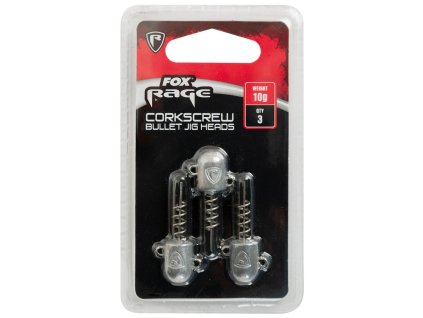 Fox Rage Jigová Hlavička Corkscrew Bullet Jig Heads 3ks (Hmotnost 5g)