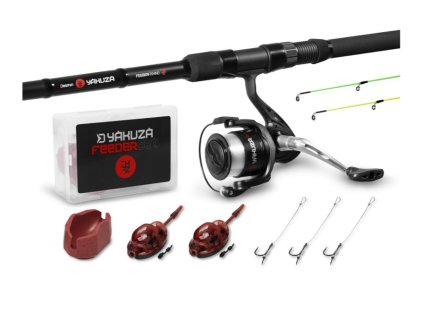 Delphin Feedrový Set Yakuza Prut 3,3m 100g 3+2-díl + Naviják 4T + Příslušenství