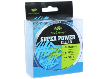 Giants fishing Vlasec Super Power Clear 300m (Délka 300m, Průměr 0,30mm, Nosnost 12,6kg)