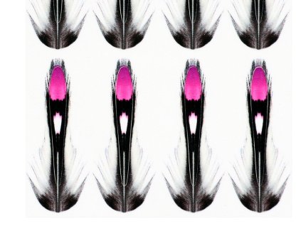 Sybai Umělé Peří Jungle Cock Substitute Pink (Délka 35mm)