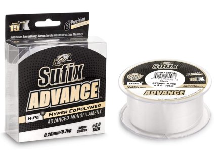 Sufix Vlasec Advance Clear 600m  (Nosnost 11,3kg, Průměr 0,35mm)