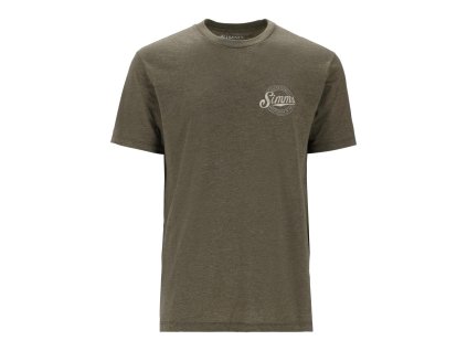 Simms Tričko Circle Lockup T-Shirt Military Heather  (Velikost XXL)