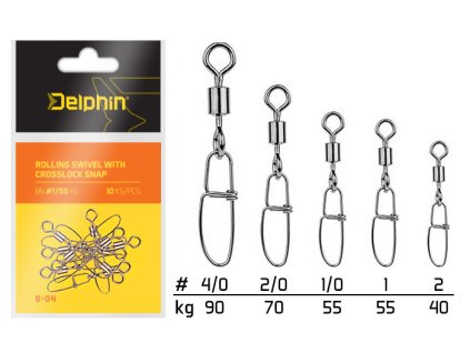 Delphin Karabinka S Obratlíkem Rolling Swivel With Crosslock Snap 5ks