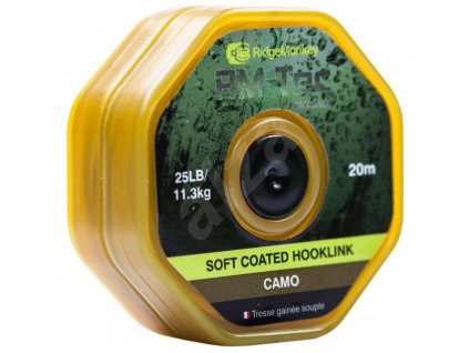 RidgeMonkey - Tec Soft Coated Hooklink 20m | 25lb Camou