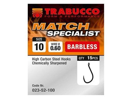 Trabucco Háčky Match Specialist Barbless 15ks