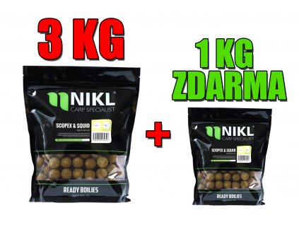 AKCE Nikl Ready boilies 3kg 20mm + 1kg ZDARMA!