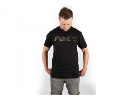 Fox Triko Black/Camo Chest Print T-Shirt