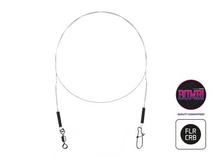 Delphin Fluorokarbónové Lanko BOMB! s Obratlíkem a Karabinou 2 ks (Délka 15cm, Nosnost 5kg)