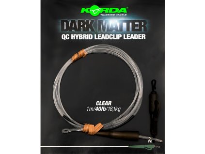 Korda Koncová Montáž Dark Matter Leader QC Hybrid Clip (Barva Clear, Délka 100cm, Nosnost 18,1kg)