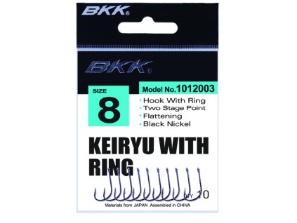 BKK Háčky Keiryu s očkem černý nikl Diamond Series - 10 ks