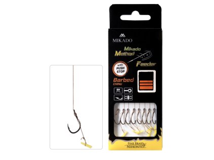 Mikado Hotový Návazec Mikado Method Feeder Rig 10cm Push Stop 8ks (Průměr 0,14mm, Velikost háčku #8)