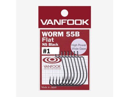 Vanfook Háčky Worm 55B Flat (Počet kusů 6ks, Velikost háčku #2/0)