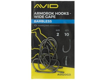 Avid Carp Háčky Armorok Hooks Wide Gape Barbless