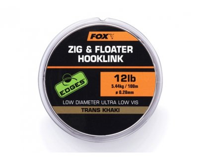 Fox Plovoucí vlasec Zig & Floater Hooklink Trans Khaki 100m
