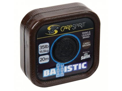 Carp Spirit Ballistic Braided Leader 20 m/45 lb Camo Brown (Nosnost 25lb)