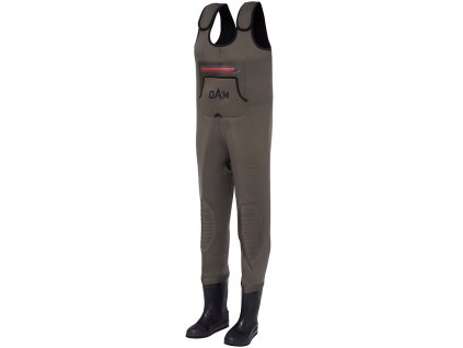 dam brodici kalhoty break point neoprene wader bootfoot cleated grey