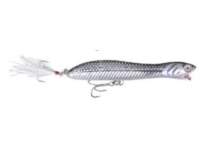 Savage Gear Wobler Popper Panic Prey Dirty Silver Mullet (Délka 19,5cm, Hmotnost 21g, Maximální ponor 0m)