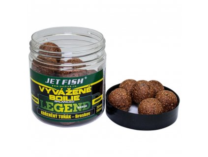 Jet Fish Vyvážené Boilie Legend Range Kořeněný Tuňák + Broskev 250ml