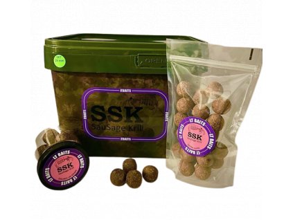 LT Baits Boilies SSK-Sausage Krill 5kg + Tvrdé Boilies + Vyvážené Boilies + Kyblík Zdarma