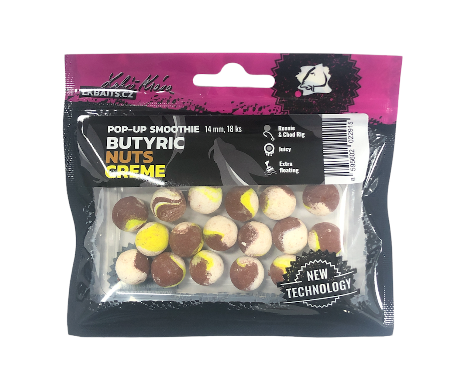 LK Baits Pop Smoothie Počet kusů: 18ks, Průměr: 14mm, Příchuť: Butyric/Nuts/Creme