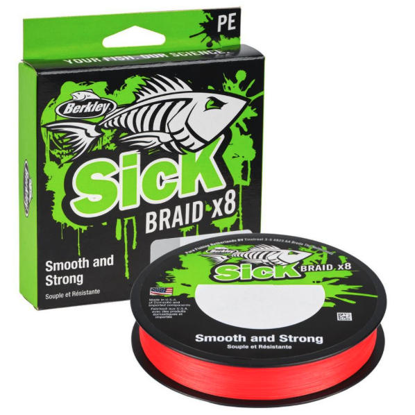 Berkley Pletená Šňůra Sick Braid Red 1m Nosnost: 11,2kg, Průměr: 0,12mm