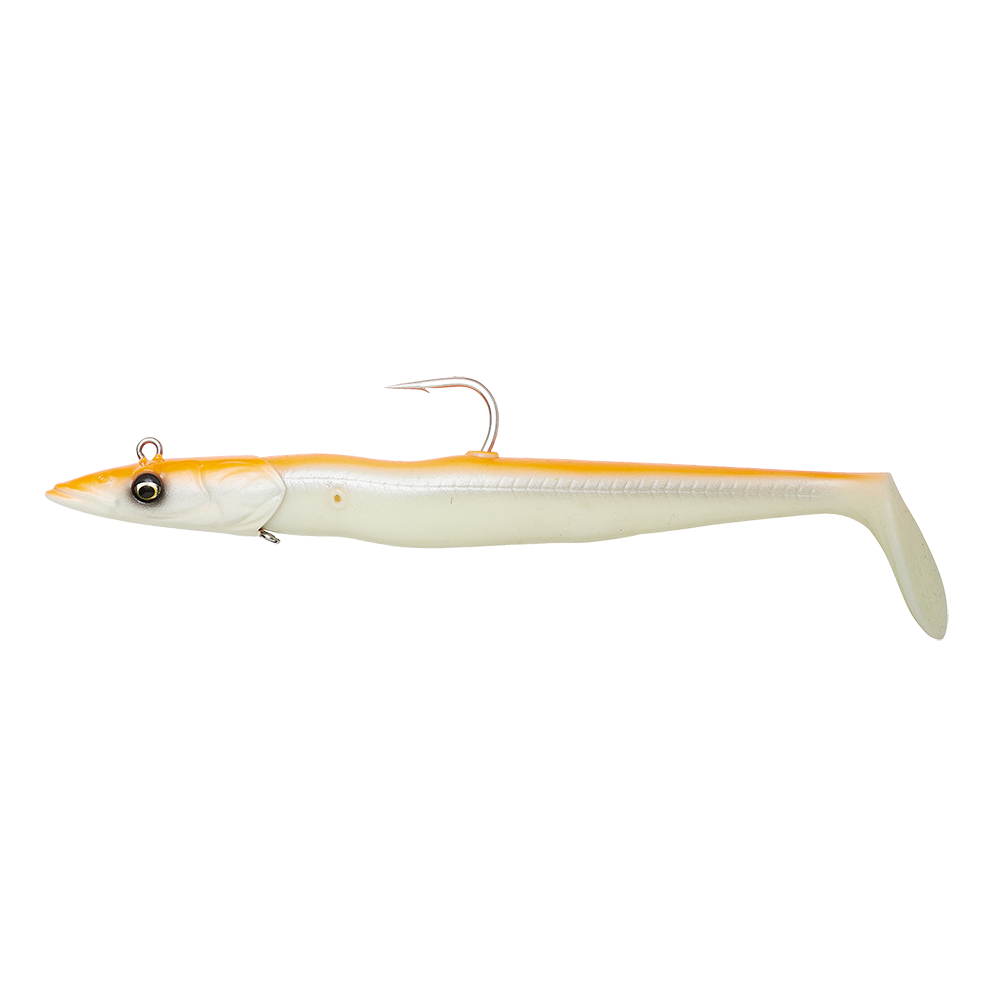 Savage Gear Gumová Nástraha Sandeel V2 Orange Glow 2+1 Délka: 21,5cm, Hmotnost: 140g