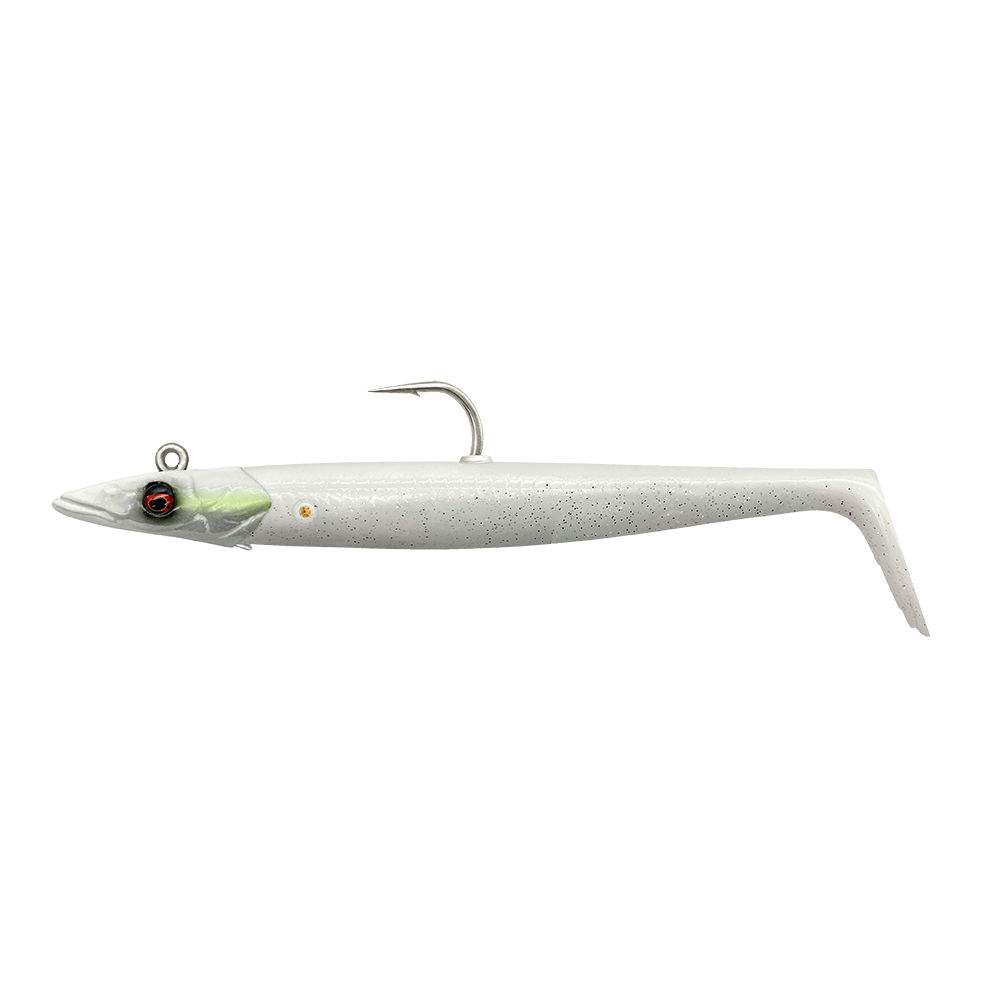 Savage Gear Gumová Nástraha Sandeel V2 White Pearl Silver 2+1 Délka: 14cm, Hmotnost: 33g