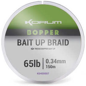 Korum Pletená Šňůra Bopper Bait Up Braid 150m Nosnost: 65lb, Průměr: 0,34mm