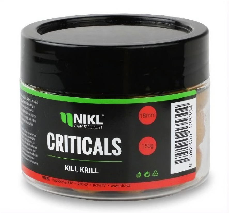 Nikl Boilie Criticals Kill Krill 150 g Hmotnost: 150g, Průměr: 18mm