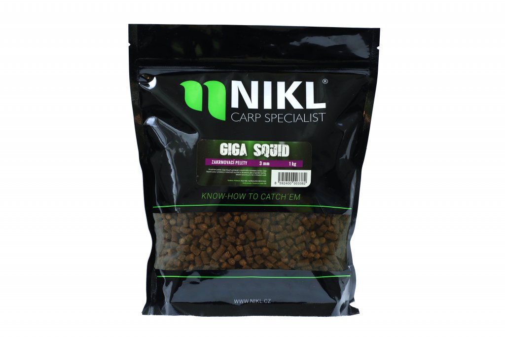 Nikl Pelety Giga Squid 1kg Varianta: S Dírkou, Hmotnost: 1kg, Průměr: 18mm