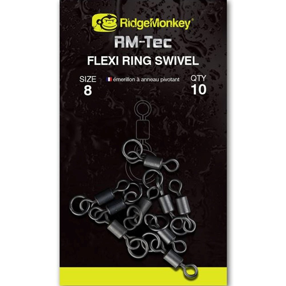 RidgeMonkey Obratlík RM-Tec Flexi Ring Swivel 10ks Velikost: 8