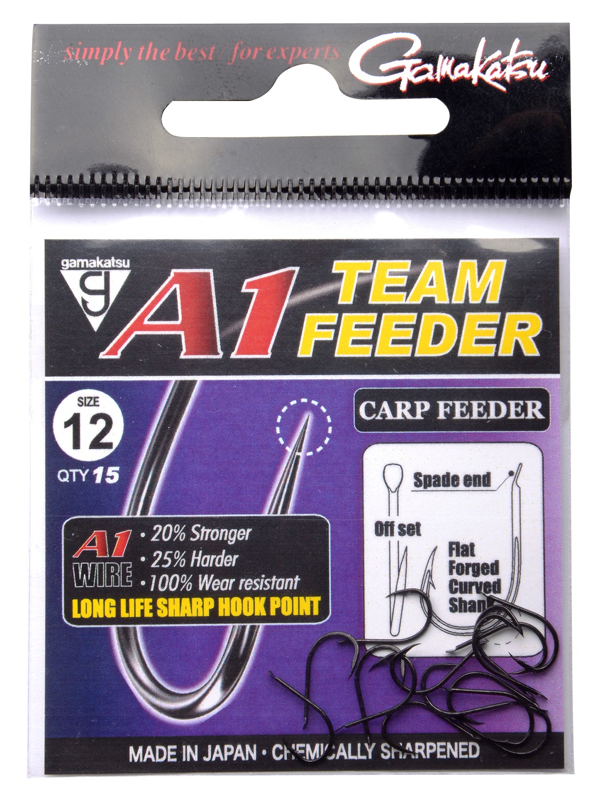 Gamakatsu Háčky A1 Team Feeder Carp Feeder 15ks Velikost háčku: #8