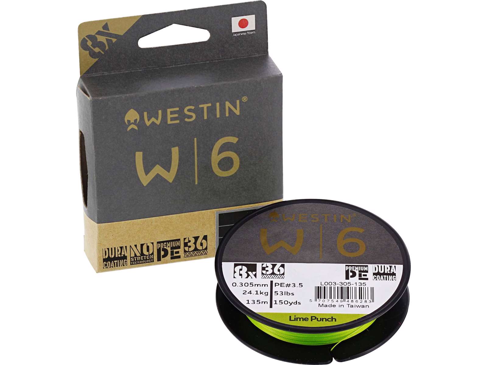 Westin Pletená Šňůra W6 8 Braid Lime Punch 135m Nosnost: 3,7kg, Průměr: 0,08mm