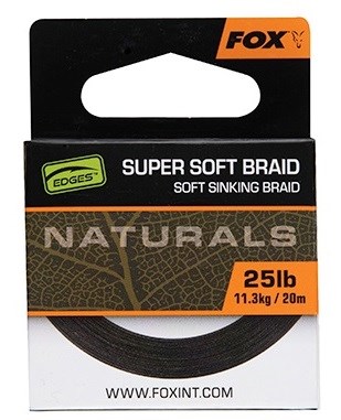 Fox Návazcová Šňůrka Naturals Soft Braided Hooklength 20 m Varianta: 25lb, Nosnost: 11,3kg