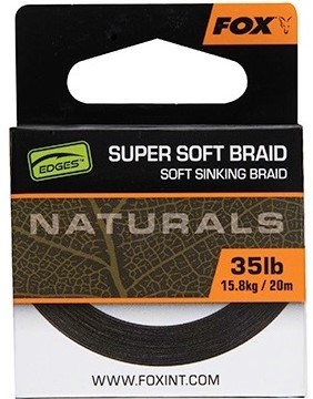 Fox Návazcová Šňůrka Naturals Soft Braided Hooklength 20 m Varianta: 35lb, Nosnost: 15,8kg