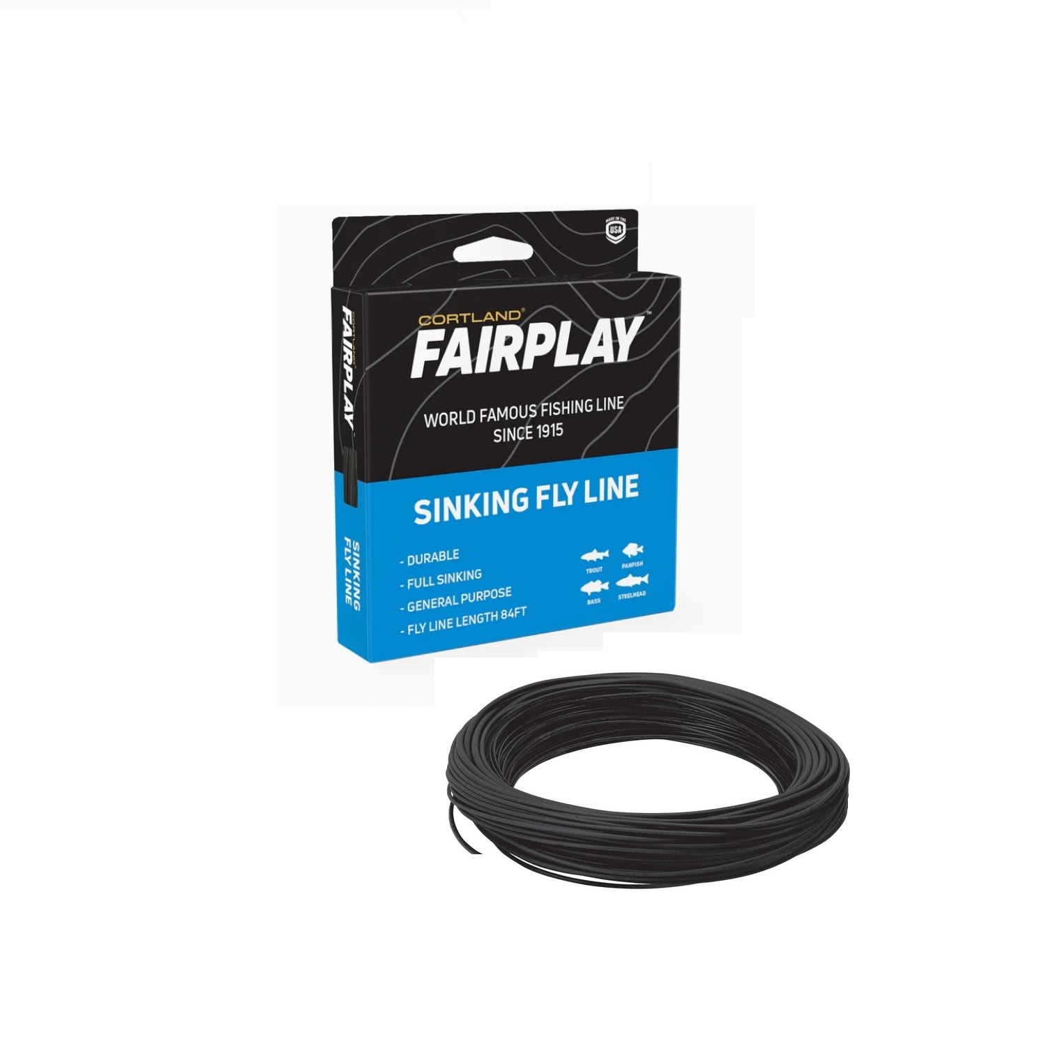 Cortland Muškařská Šňůra FairPlay Sinking TYPE 2 Black Fresh Salt WF 84ft Aftma: #5