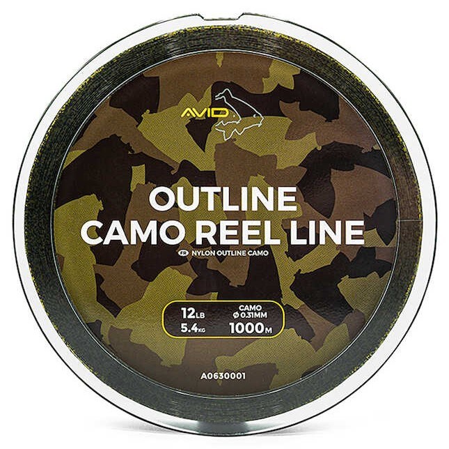 Avid Carp Vlasec Outline Camo Reel Line 1000 m Varianta: 12lb, Nosnost: 5,4kg, Průměr: 0,31mm