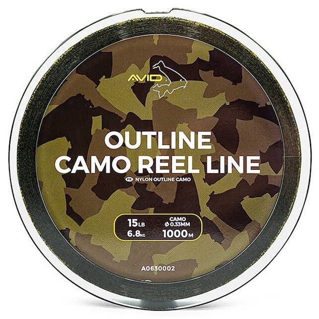 Avid Carp Vlasec Outline Camo Reel Line 1000 m Varianta: 15lb, Nosnost: 6,8kg, Průměr: 0,33mm