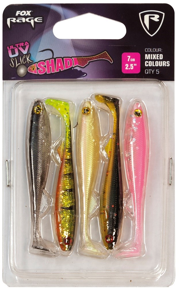 Fox Rage Gumová Nástraha Slick Shad UV Mixed Colour Packs 4 ks Délka: 13cm