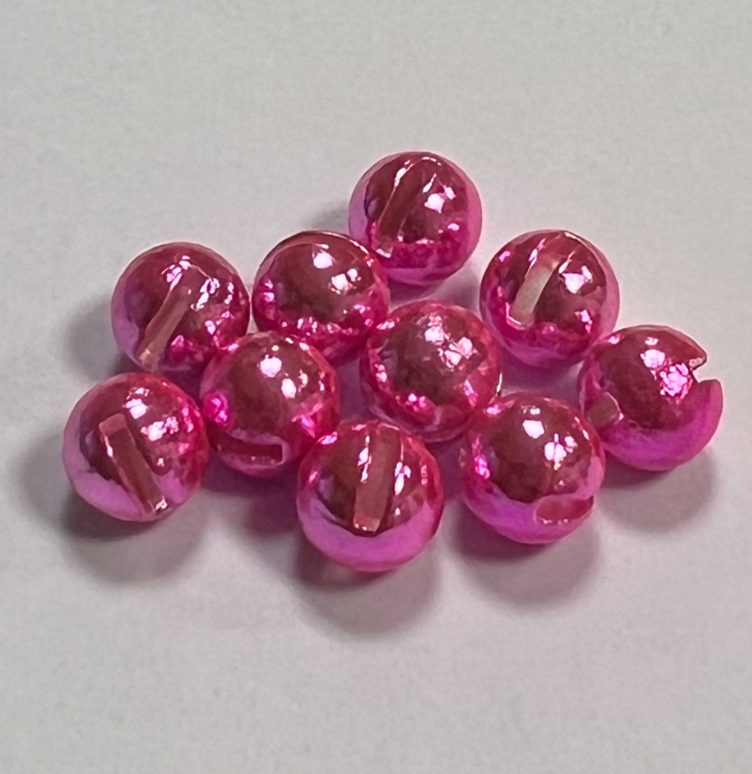 Hends Tungstenové Hlavičky Tungsten Beads Anodizing Fluo Pink Small Slot Průměr: 6,5mm - Obrázek 2