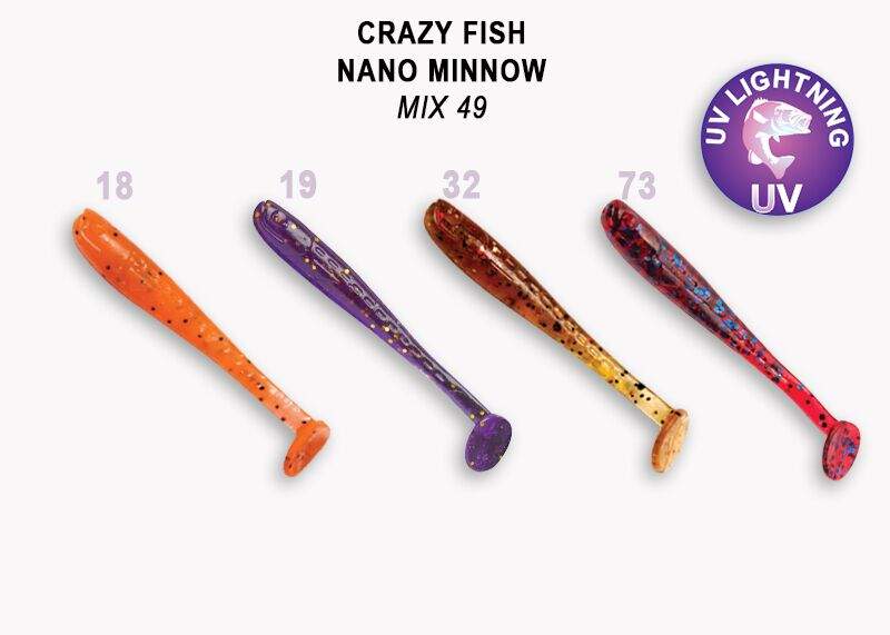 Crazy Fish Gumová Nástraha Nano Minnow Mix 49 Hmotnost: 1,5g, Počet kusů: 8ks, Délka cm: 4cm