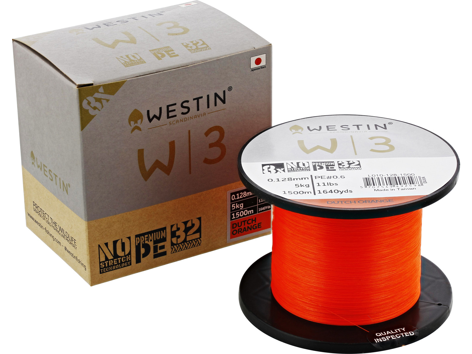 Westin Pletená Šňůra W3 8-Braid Dutch Orange 1m Nosnost: 6,1kg, Průměr: 0,148mm