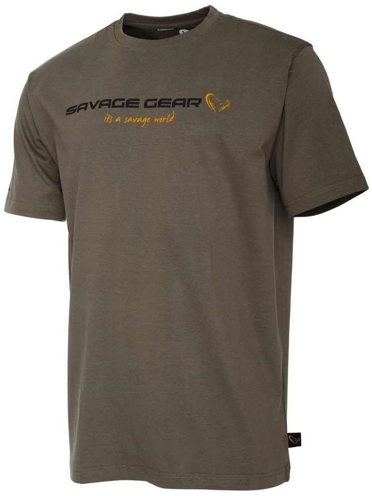 Savage Gear Tričko SG4 Logo T-Shirt Loden Green Velikost: M