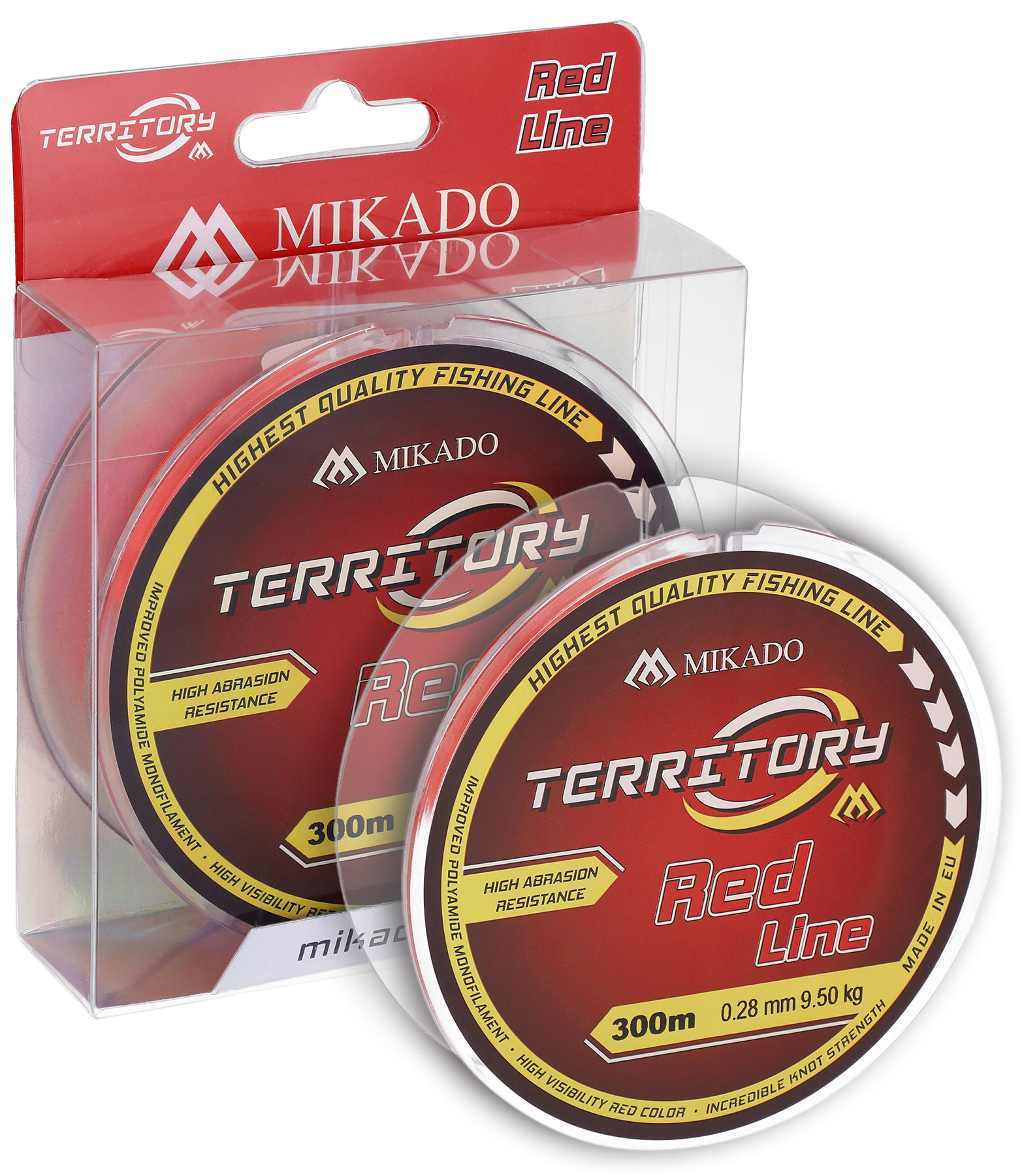Mikado Vlasec Line Territory Red 300m Nosnost: 9,50kg, Průměr: 0,28mm