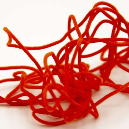 Semperfli Šenylka Suede Chenille Small Fluoro Red 1mm