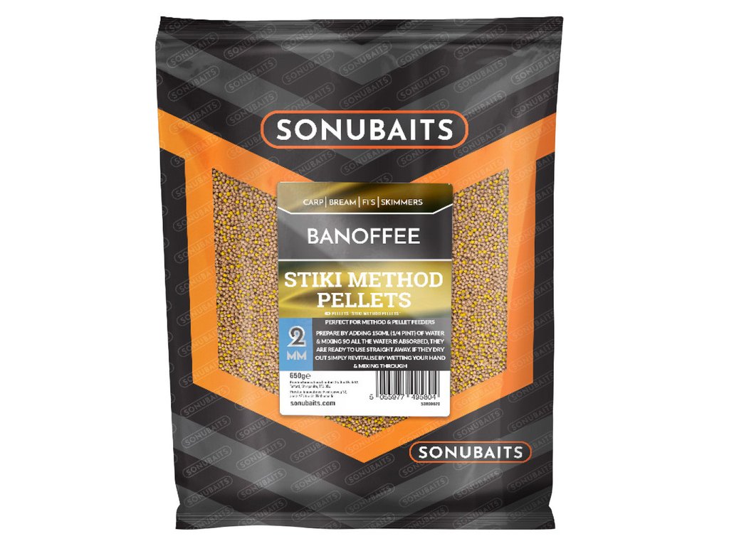 Sonubaits Pelety Stiki Method Pellets Banoffee 2mm 650g Hmotnost: 650g, Průměr: 2mm